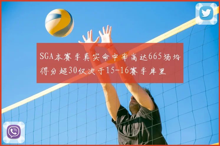 SGA本赛季真实命中率高达665场均得分超30仅次于15-16赛季库里